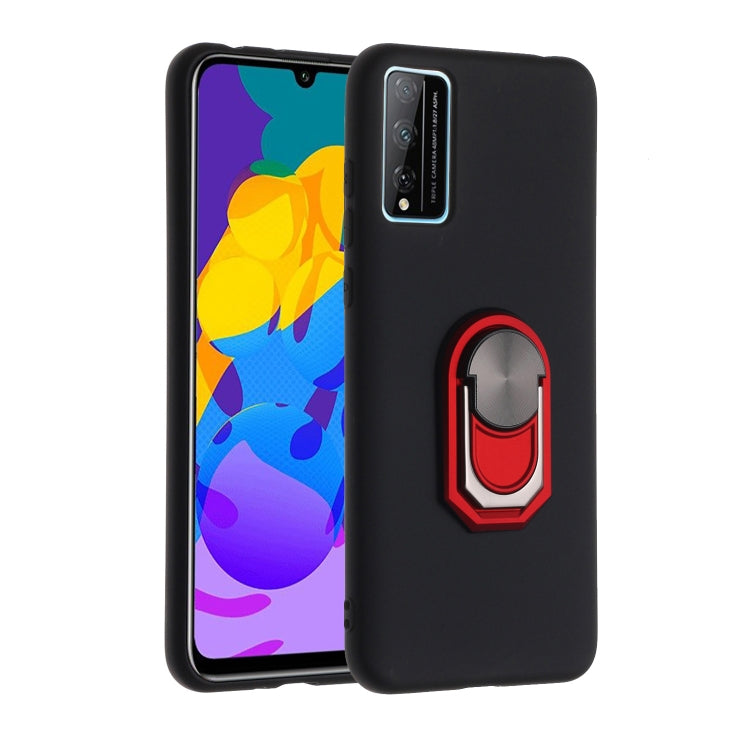 For Huawei Honor Play4T Pro Black Armor PC + TPU Shockproof Protective Case with Ring Holder(Red)