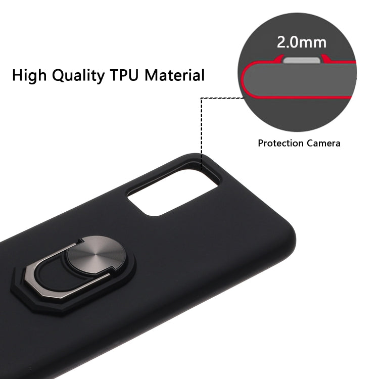 For Huawei Honor 30 Pro Black Armor PC + TPU Shockproof Protective Case with Ring Holder