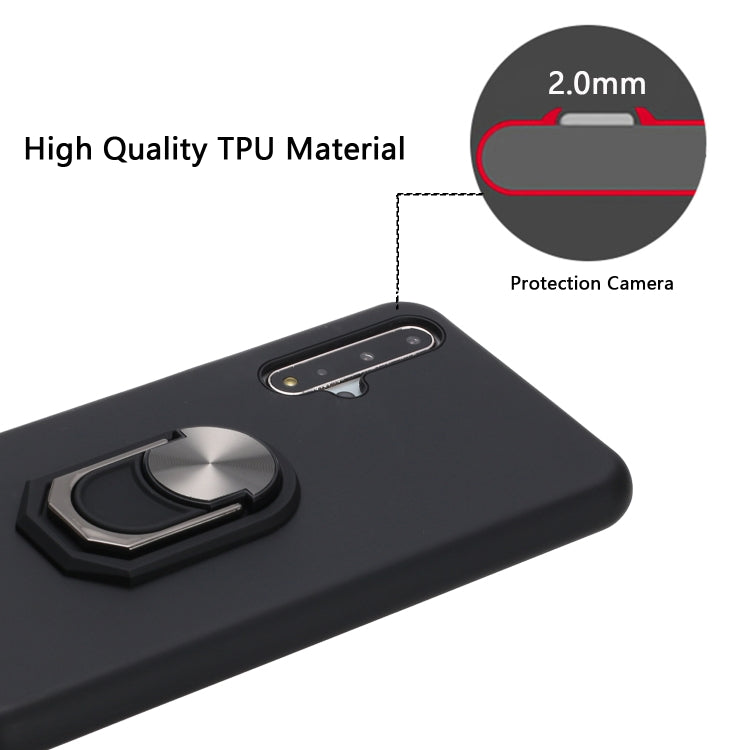 For Huawei Honor 20 / Honor 20S / nova 5T Black Armor PC + TPU Shockproof Protective Case with Ring Holder