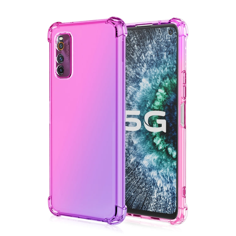 For Vivo iQOO Neo3 5G Four-Corner Airbag Shockproof Gradient Color Clear TPU Case