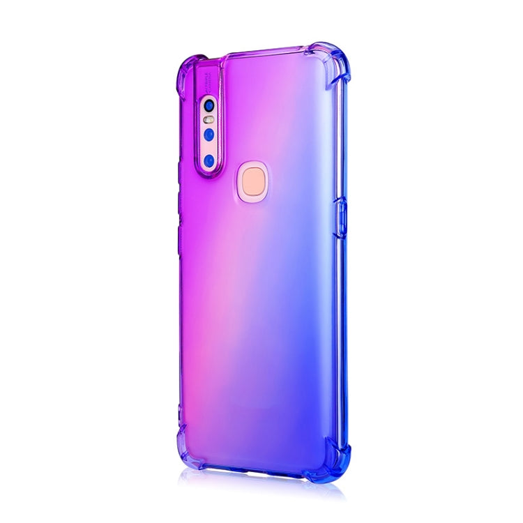 For Vivo S1 / V15 Four-Corner Airbag Shockproof Gradient Color Clear TPU Case