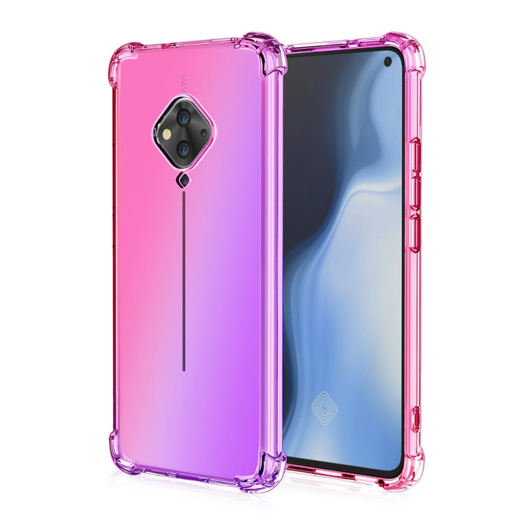 For Vivo S5 Four-Corner Airbag Shockproof Gradient Color Clear TPU Case