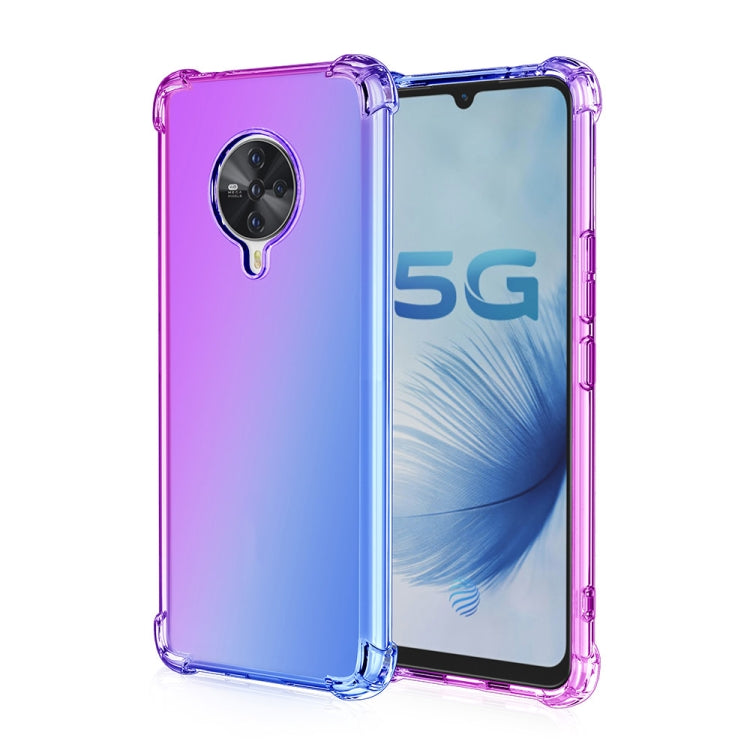 For Vivo S6 5G Four-Corner Airbag Shockproof Gradient Color Clear TPU Case