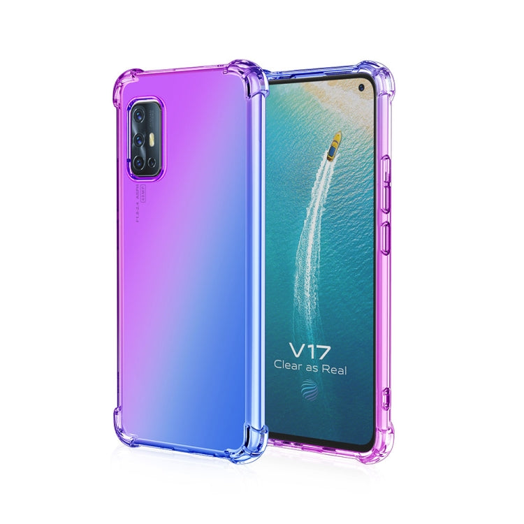 For Vivo V17 (Global Official Version) Four-Corner Airbag Shockproof Gradient Color Clear TPU Case