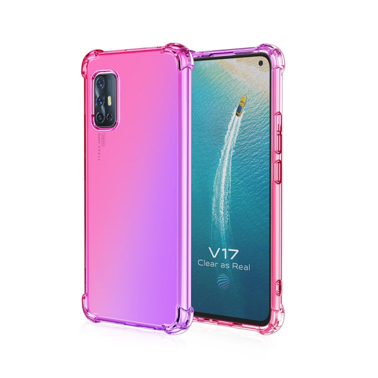 For Vivo V17 (Global Official Version) Four-Corner Airbag Shockproof Gradient Color Clear TPU Case