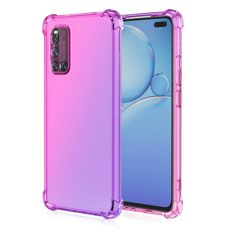 For Vivo V19 (Global Official Version) Four-Corner Airbag Shockproof Gradient Color Clear TPU Case
