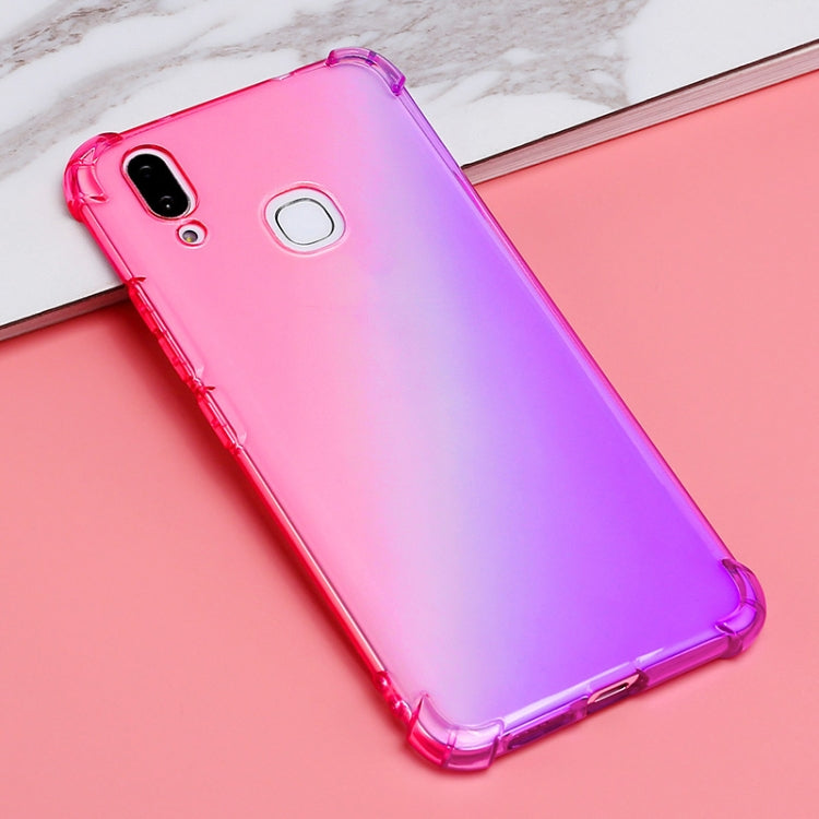 For Vivo X21 Four-Corner Airbag Shockproof Gradient Color Clear TPU Case