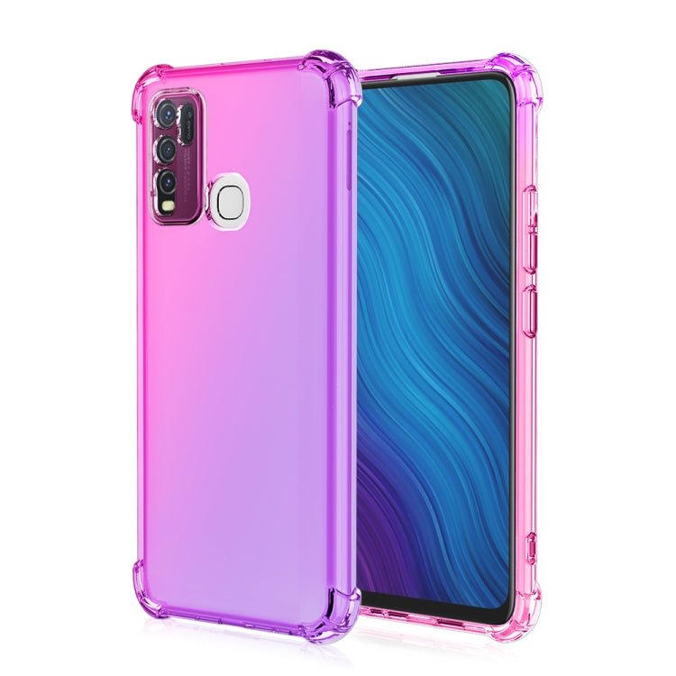 For Vivo Y50 Four-Corner Airbag Shockproof Gradient Color Clear TPU Case