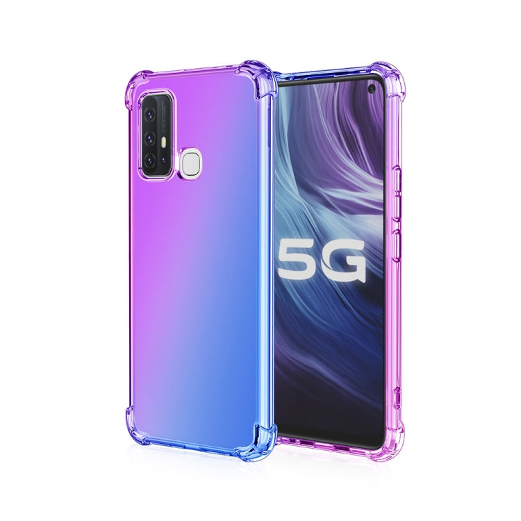 For Vivo Z6 5G Four-Corner Airbag Shockproof Gradient Color Clear TPU Case