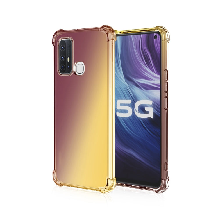For Vivo Z6 5G Four-Corner Airbag Shockproof Gradient Color Clear TPU Case