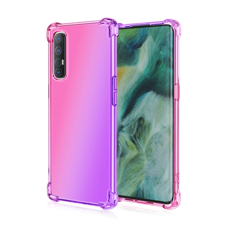 For OPPO Find X2 Neo/Reno3 Pro 5G Four-Corner Airbag Shockproof Gradient Color Clear TPU Case