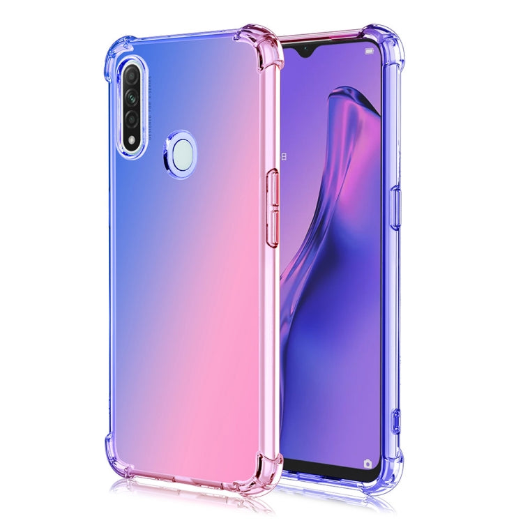 For Oppo A8 / A31 Four-Corner Airbag Shockproof Gradient Color Clear TPU Case