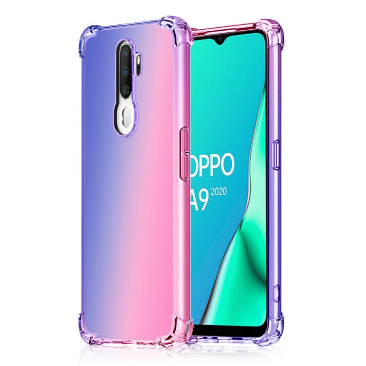 For Oppo A9 (2020) / A5 (2020) / A11x Four-Corner Airbag Shockproof Gradient Color Clear TPU Case