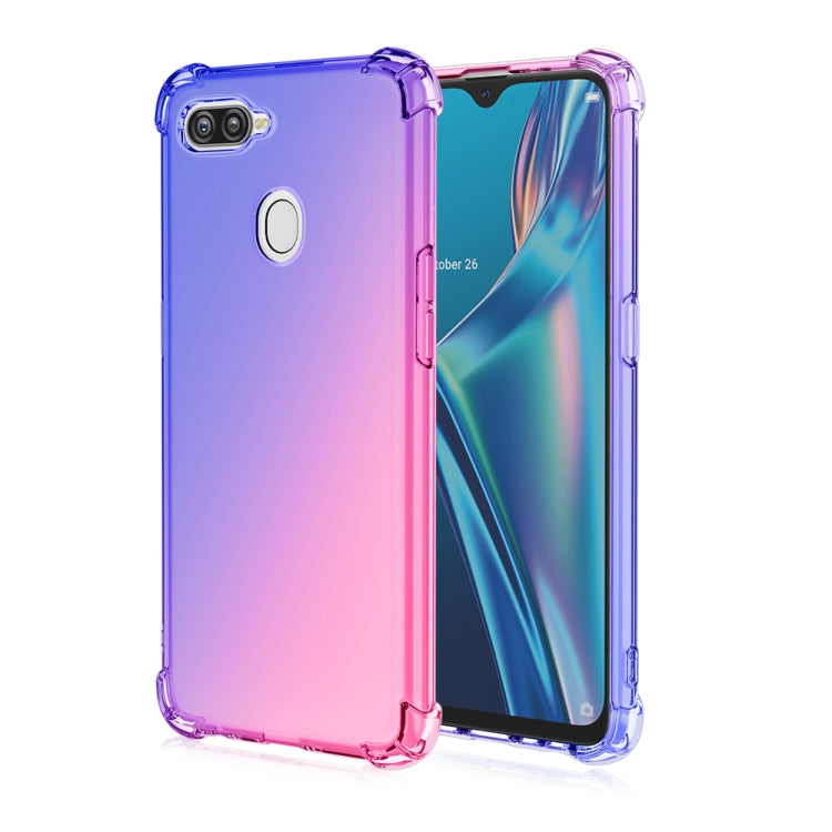 For Oppo A12/A7/A5S Four-Corner Airbag Shockproof Gradient Color Clear TPU Case