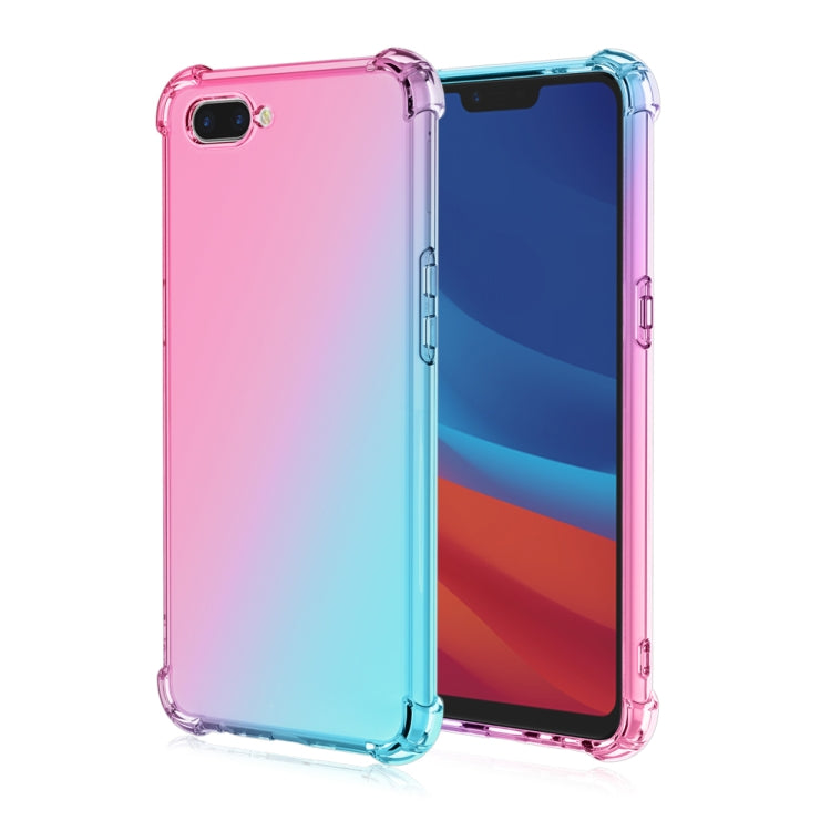 For Oppo A12e Four-Corner Airbag Shockproof Gradient Color Clear TPU Case