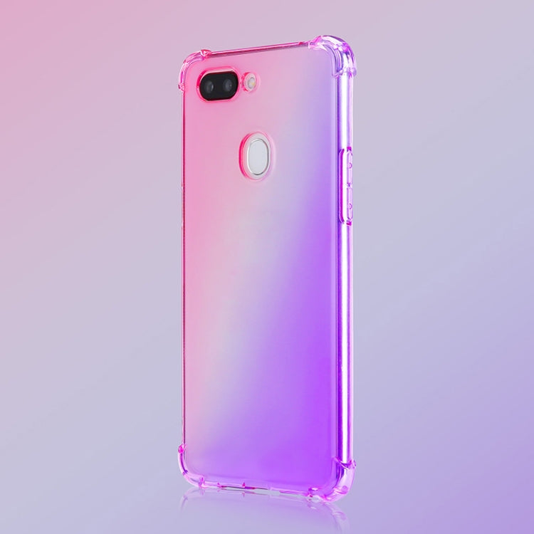 For Oppo R15 Four-Corner Airbag Shockproof Gradient Color Clear TPU Case
