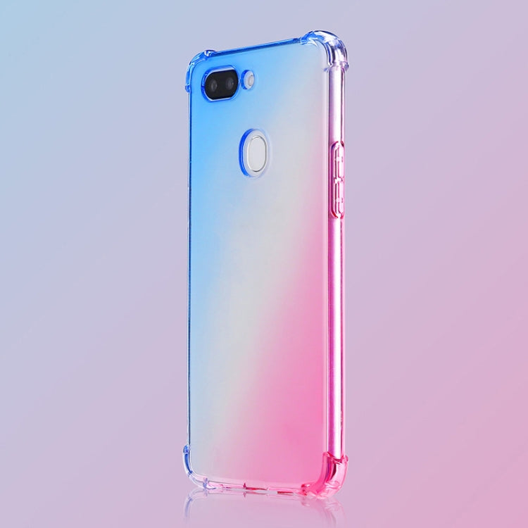 For Oppo R15 Four-Corner Airbag Shockproof Gradient Color Clear TPU Case