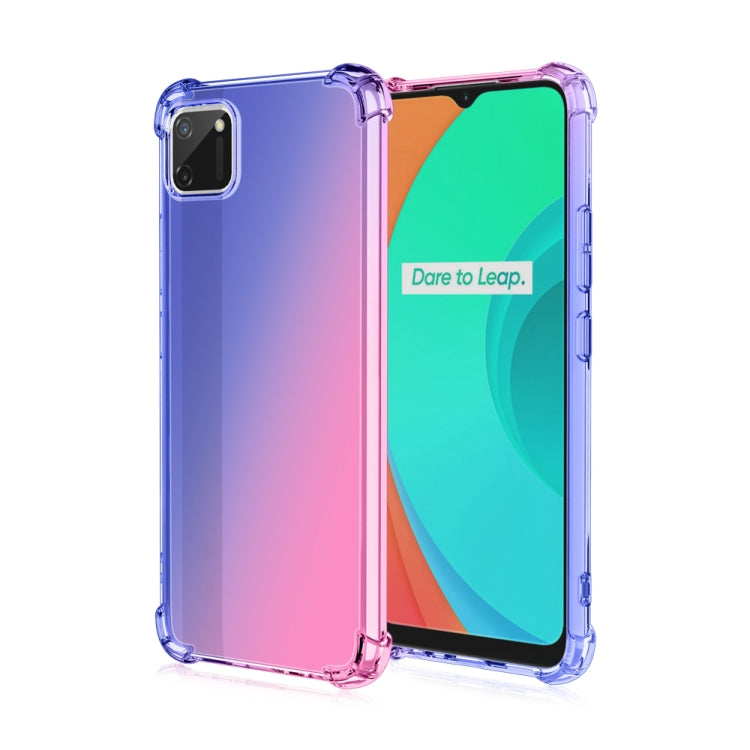 For Oppo Realme C11 Four-Corner Airbag Shockproof Gradient Color Clear TPU Case
