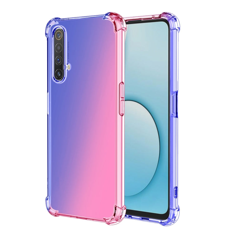 For Oppo Realme X50 Four-Corner Airbag Shockproof Gradient Color Clear TPU Case