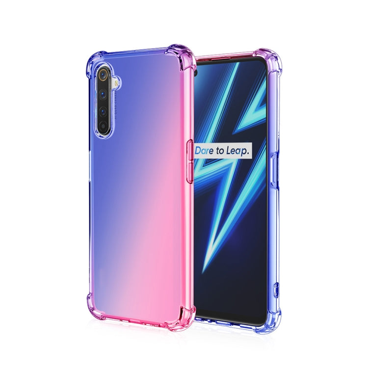 For Oppo Realme 6 Pro Four-Corner Airbag Shockproof Gradient Color Clear TPU Case