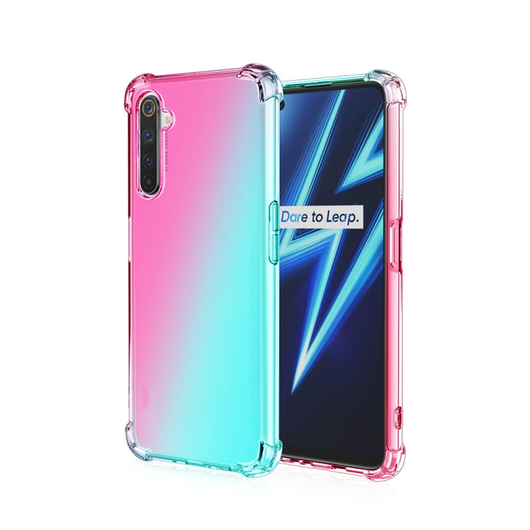 For Oppo Realme 6 Pro Four-Corner Airbag Shockproof Gradient Color Clear TPU Case