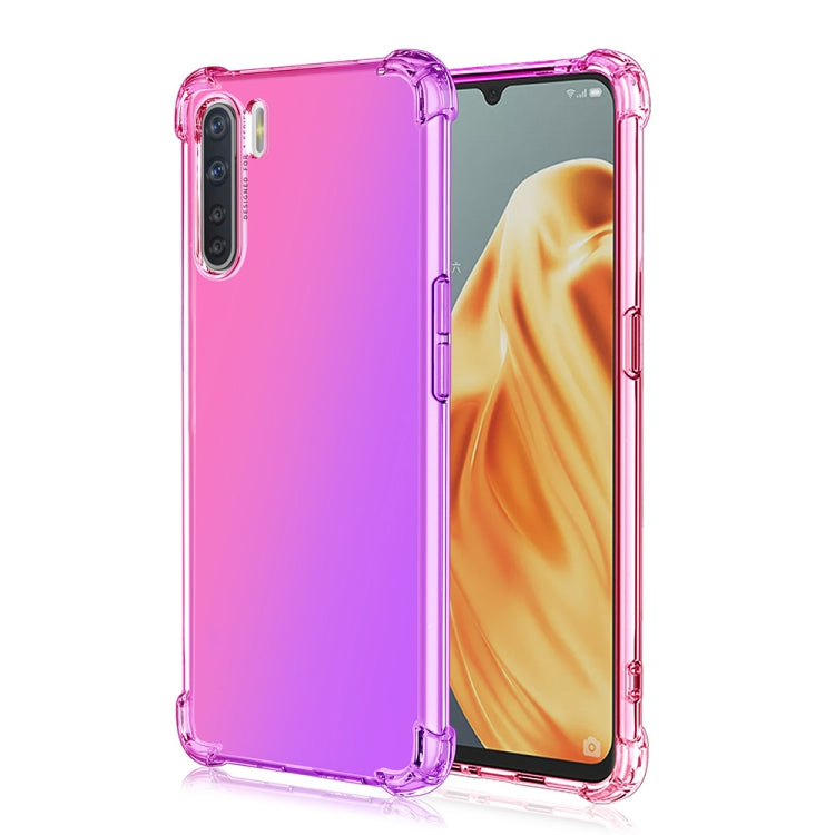 For Oppo A91 Four-Corner Airbag Shockproof Gradient Color Clear TPU Case