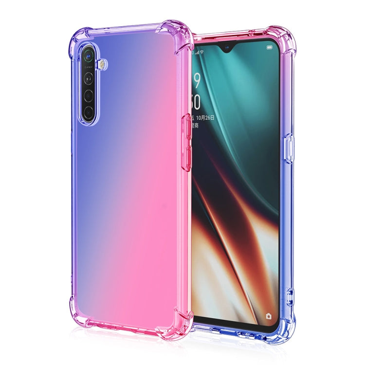 For Oppo Realme X2 / Realme XT / K5 Four-Corner Airbag Shockproof Gradient Color Clear TPU Case