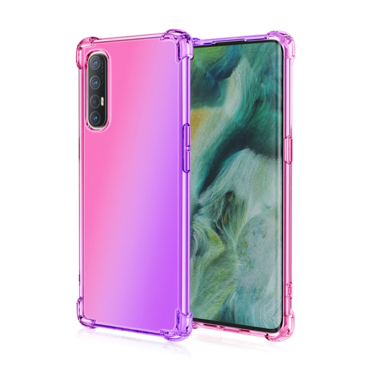 For Oppo Reno3 Pro Four-Corner Airbag Shockproof Gradient Color Clear TPU Case