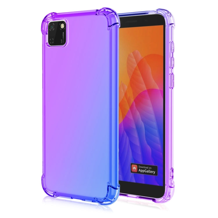 For Huawei Y5p Four-Corner Airbag Shockproof Gradient Color TPU Protective Case