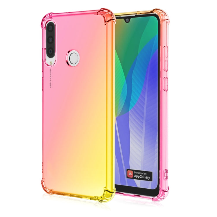For Huawei Y6p Four-Corner Airbag Shockproof Gradient Color TPU Protective Case