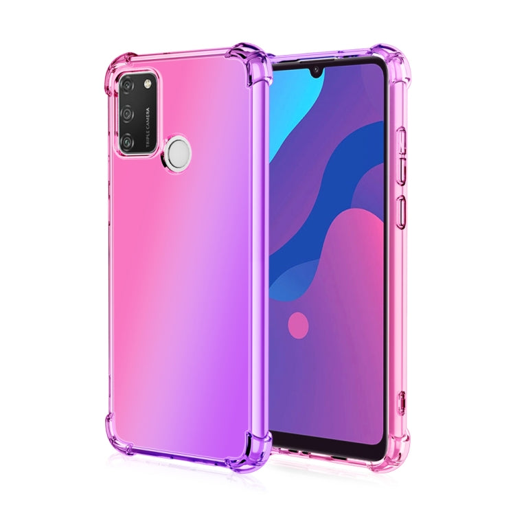 For Huawei Honor 9A Four-Corner Airbag Shockproof Gradient Color TPU Protective Case