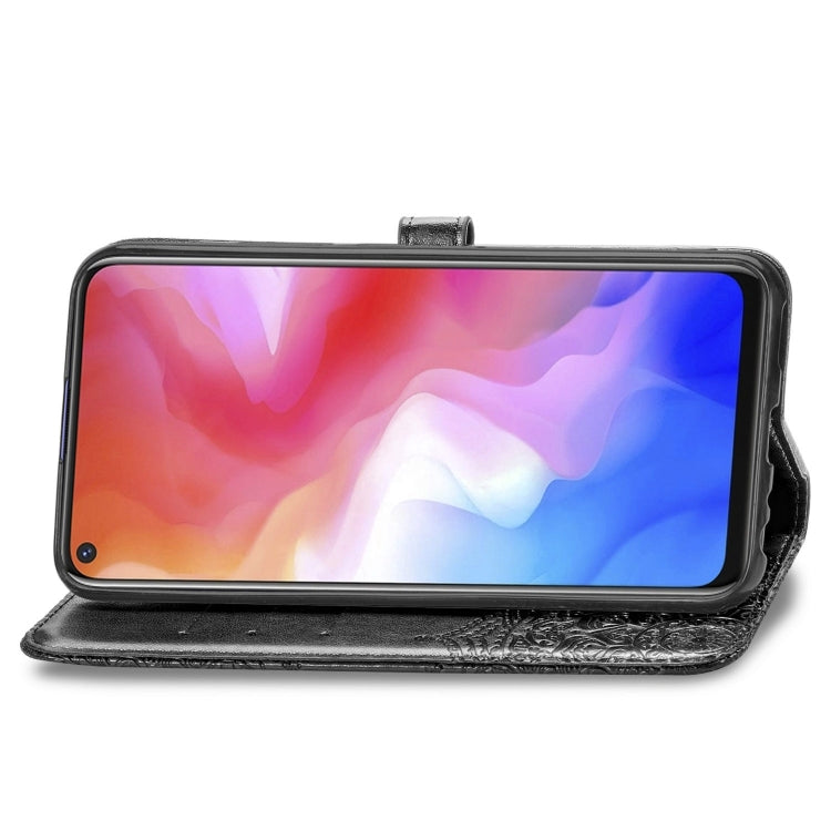 For Vivo Y50 Halfway Mandala Embossing Pattern Horizontal Flip PU Leather Case with Card Slots & Holder & Wallet