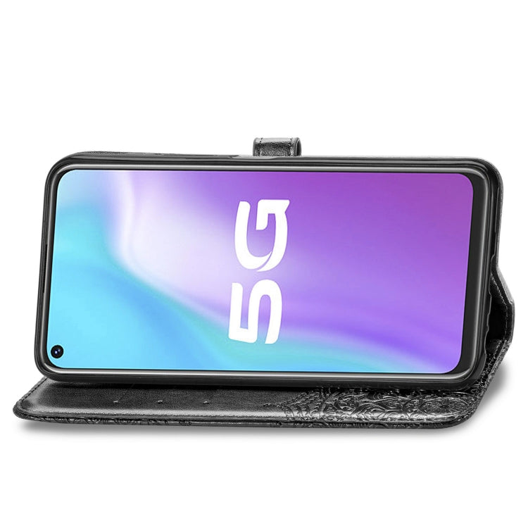 For Vivo Y70s Halfway Mandala Embossing Pattern Horizontal Flip PU Leather Case with Card Slots & Holder & Wallet