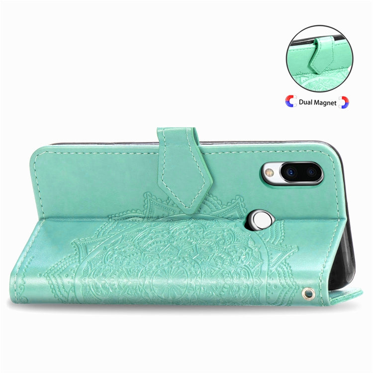 For Meizu Note 9 Halfway Mandala Embossing Pattern Horizontal Flip PU Leather Case with Card Slots & Holder & Wallet