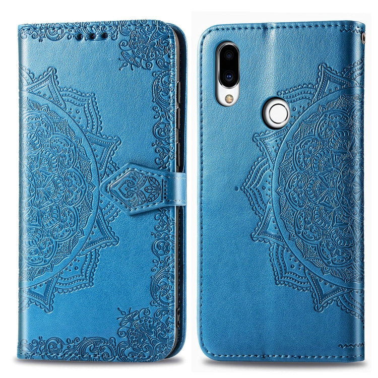 For Meizu Note 9 Halfway Mandala Embossing Pattern Horizontal Flip PU Leather Case with Card Slots & Holder & Wallet