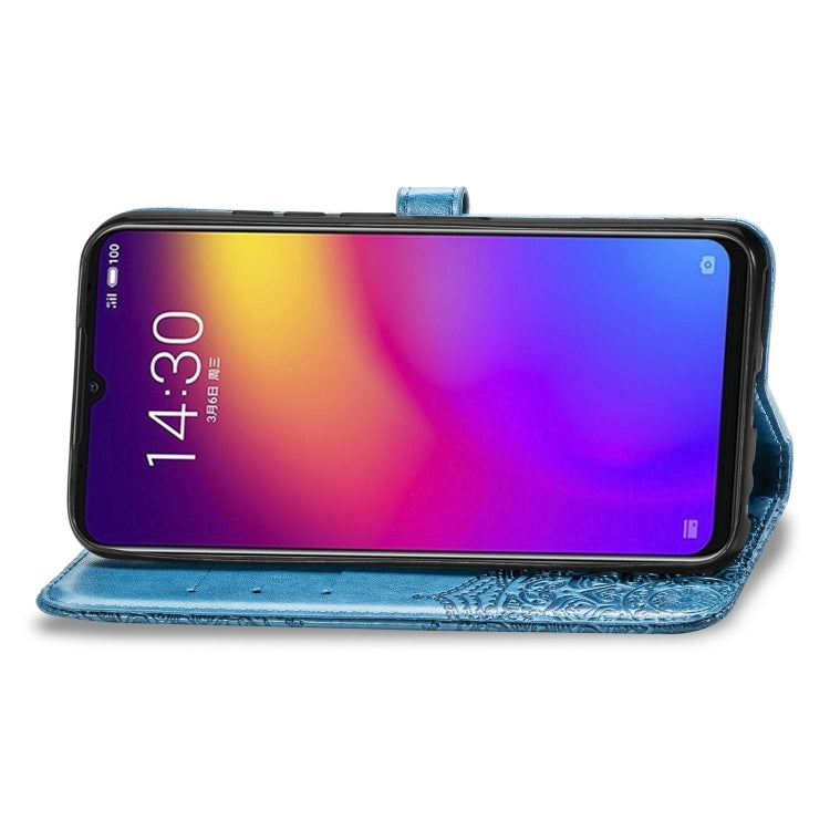 For Meizu Note 9 Halfway Mandala Embossing Pattern Horizontal Flip PU Leather Case with Card Slots & Holder & Wallet