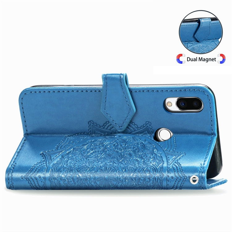 For Meizu Note 9 Halfway Mandala Embossing Pattern Horizontal Flip PU Leather Case with Card Slots & Holder & Wallet