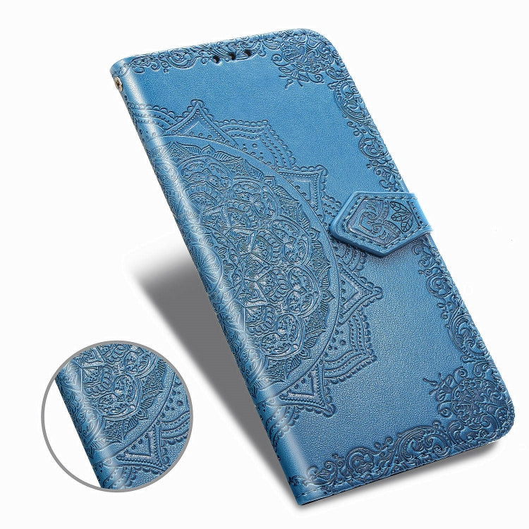 For Meizu Note 9 Halfway Mandala Embossing Pattern Horizontal Flip PU Leather Case with Card Slots & Holder & Wallet