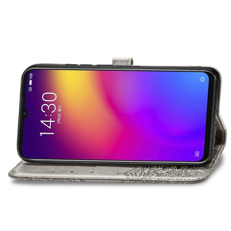 For Meizu Note 9 Halfway Mandala Embossing Pattern Horizontal Flip PU Leather Case with Card Slots & Holder & Wallet