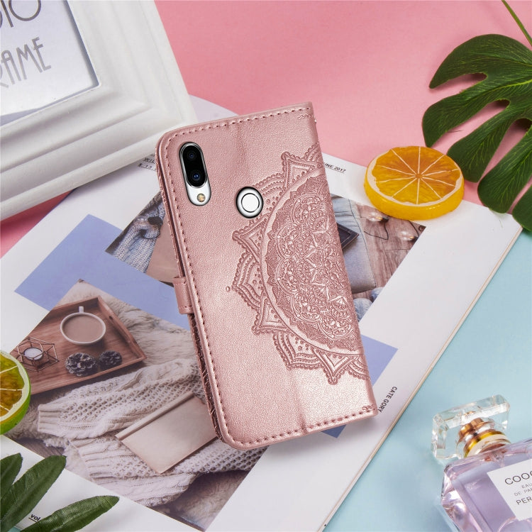 For Meizu Note 9 Halfway Mandala Embossing Pattern Horizontal Flip PU Leather Case with Card Slots & Holder & Wallet