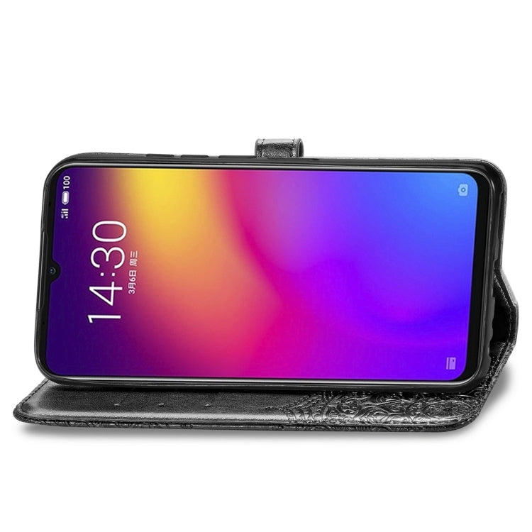 For Meizu Note 9 Halfway Mandala Embossing Pattern Horizontal Flip PU Leather Case with Card Slots & Holder & Wallet