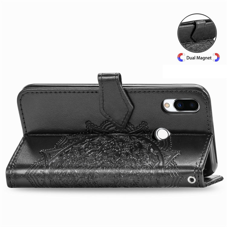 For Meizu Note 9 Halfway Mandala Embossing Pattern Horizontal Flip PU Leather Case with Card Slots & Holder & Wallet
