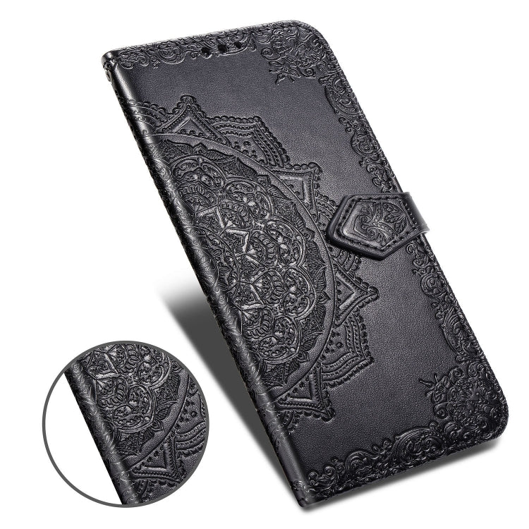 For Meizu Note 9 Halfway Mandala Embossing Pattern Horizontal Flip PU Leather Case with Card Slots & Holder & Wallet