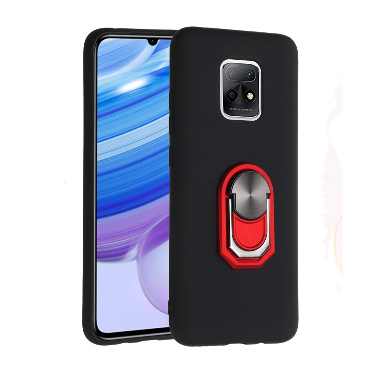 For Xiaomi Redmi 10X 5G / 10X Pro 5G Black Armor PC + TPU Shockproof Protective Case with Ring Holder(Black Red)