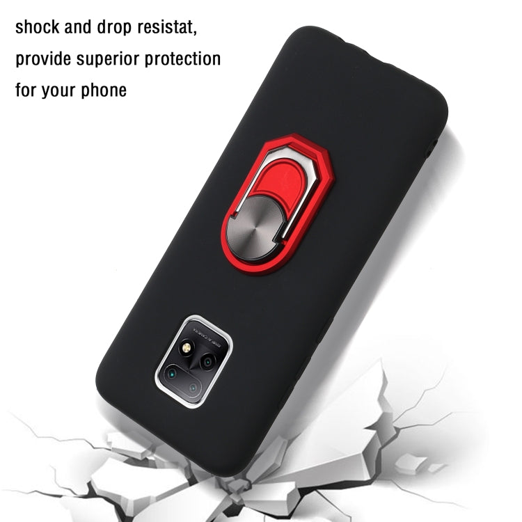 For Xiaomi Redmi 10X 5G / 10X Pro 5G Black Armor PC + TPU Shockproof Protective Case with Ring Holder(Black Red)