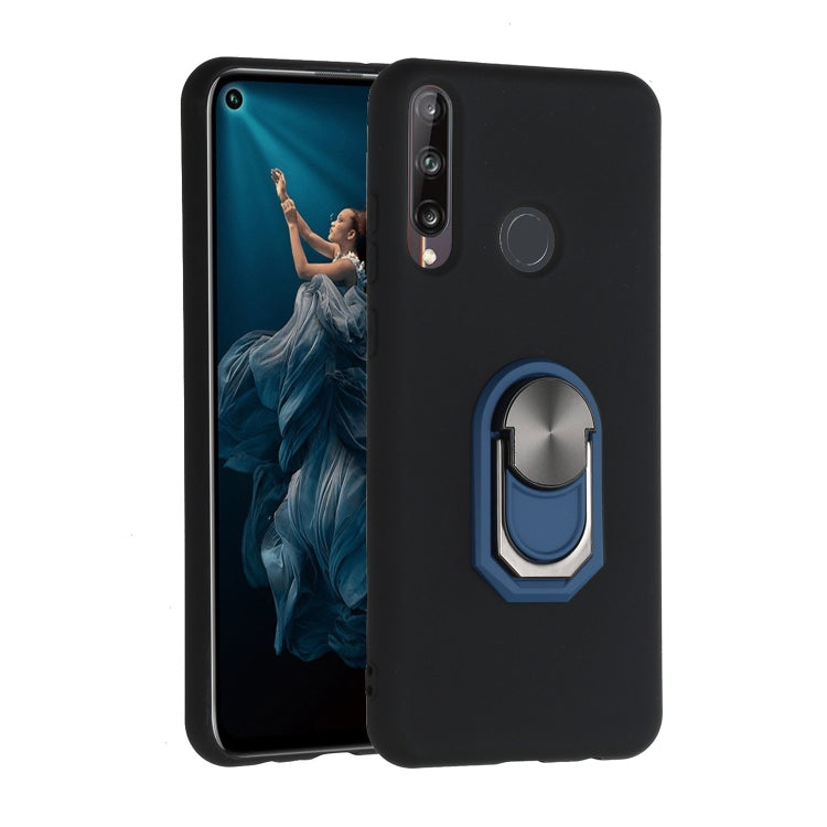 For Huawei Y6p (2020) Black Armor PC + TPU Shockproof Protective Case with Ring Holder