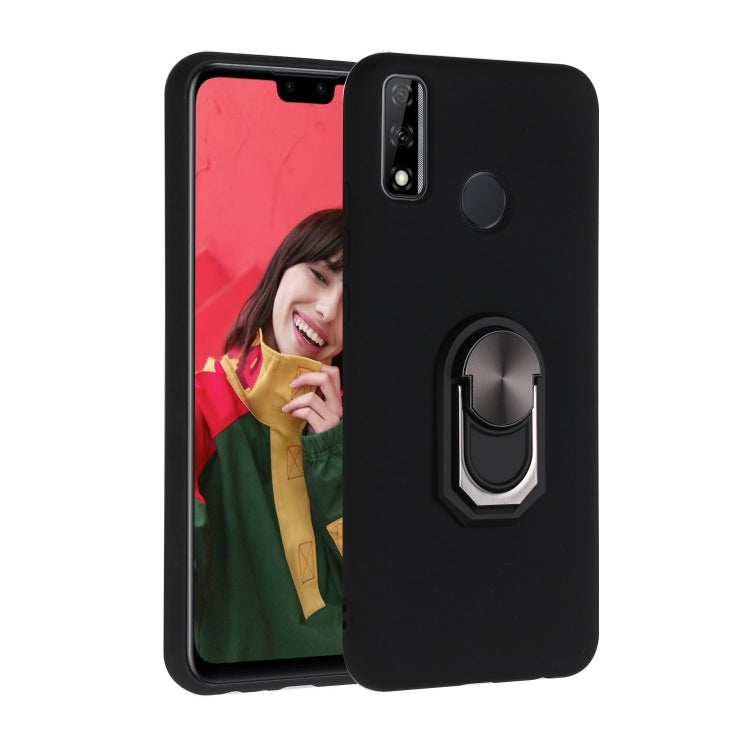 For Huawei Y8s Black Armor PC + TPU Shockproof Protective Case with Ring Holder(Black)