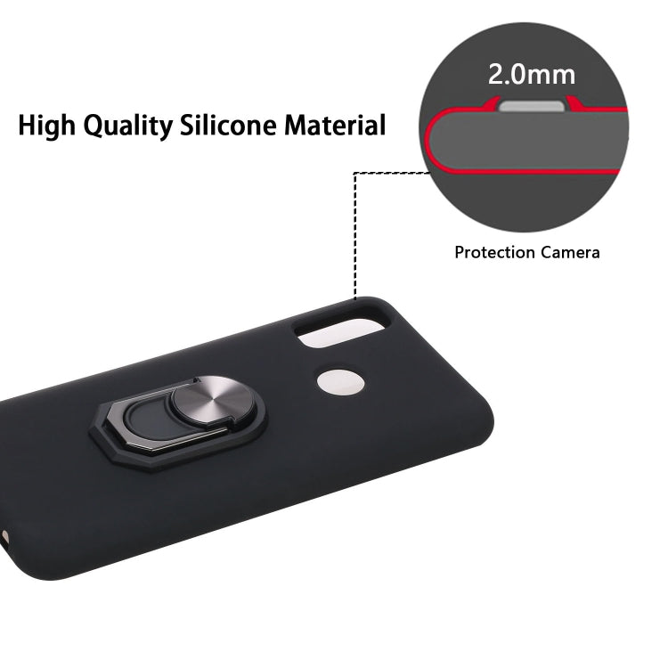 For Huawei Y8s Black Armor PC + TPU Shockproof Protective Case with Ring Holder(Black)