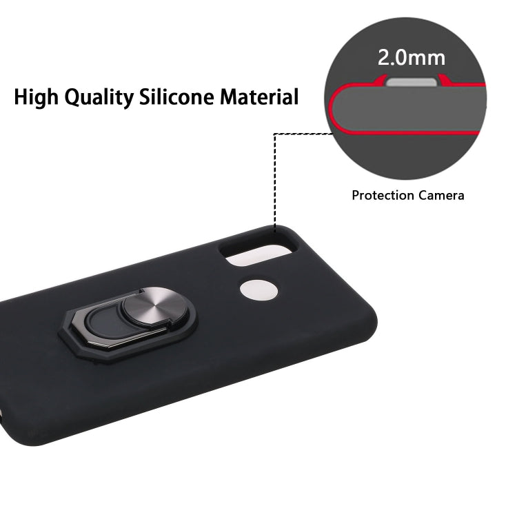 For Huawei Honor 9X Lite Black Armor PC + TPU Shockproof Protective Case with Ring Holder