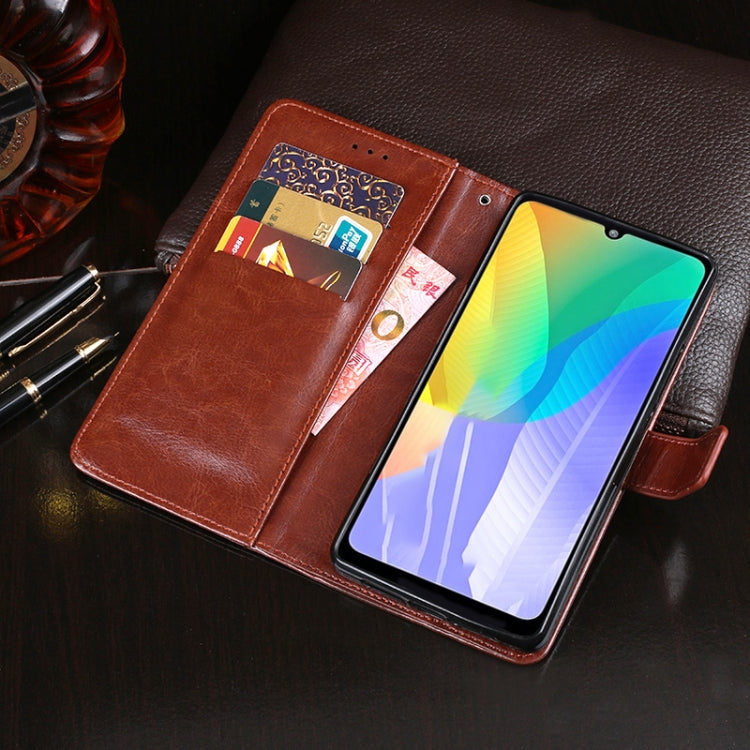 For Huawei Y6p idewei Crazy Horse Texture Horizontal Flip Leather Case with Holder & Card Slots & Wallet